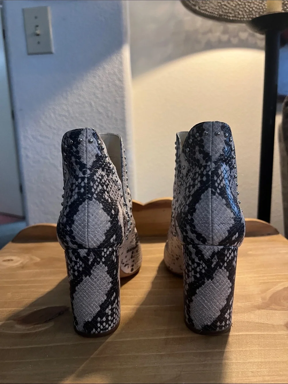 Steve Madden Rookie studded Snakeskin Print Ankle Booties i